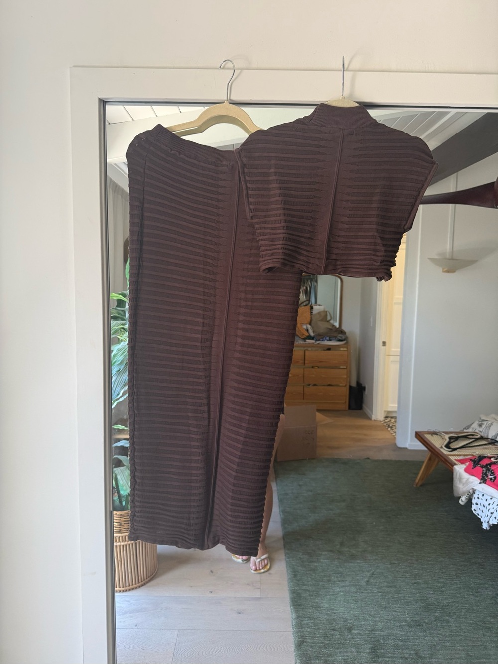 Forever 21 Brown Ribbed Two-Piece Skirt Set - Picture 4 of 4